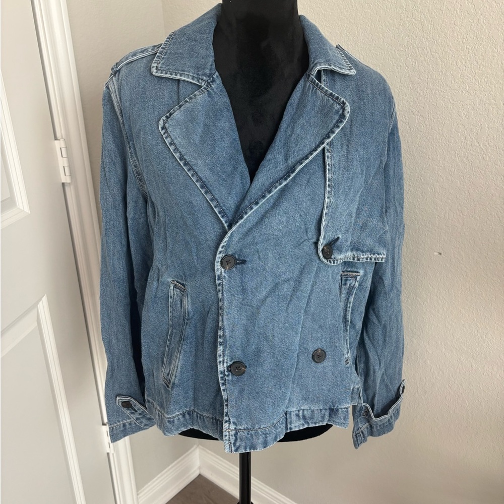 Scotch & Soda Amsterdam Short Denim Trench Jacket NWT Size‎ Large
